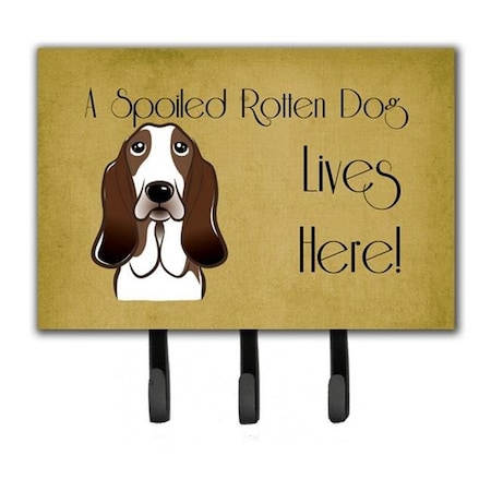 Carolines Treasures Carolines Treasures BB1491TH68 Basset Hound Spoiled Dog Lives Here Leash & Key Holder BB1491TH68